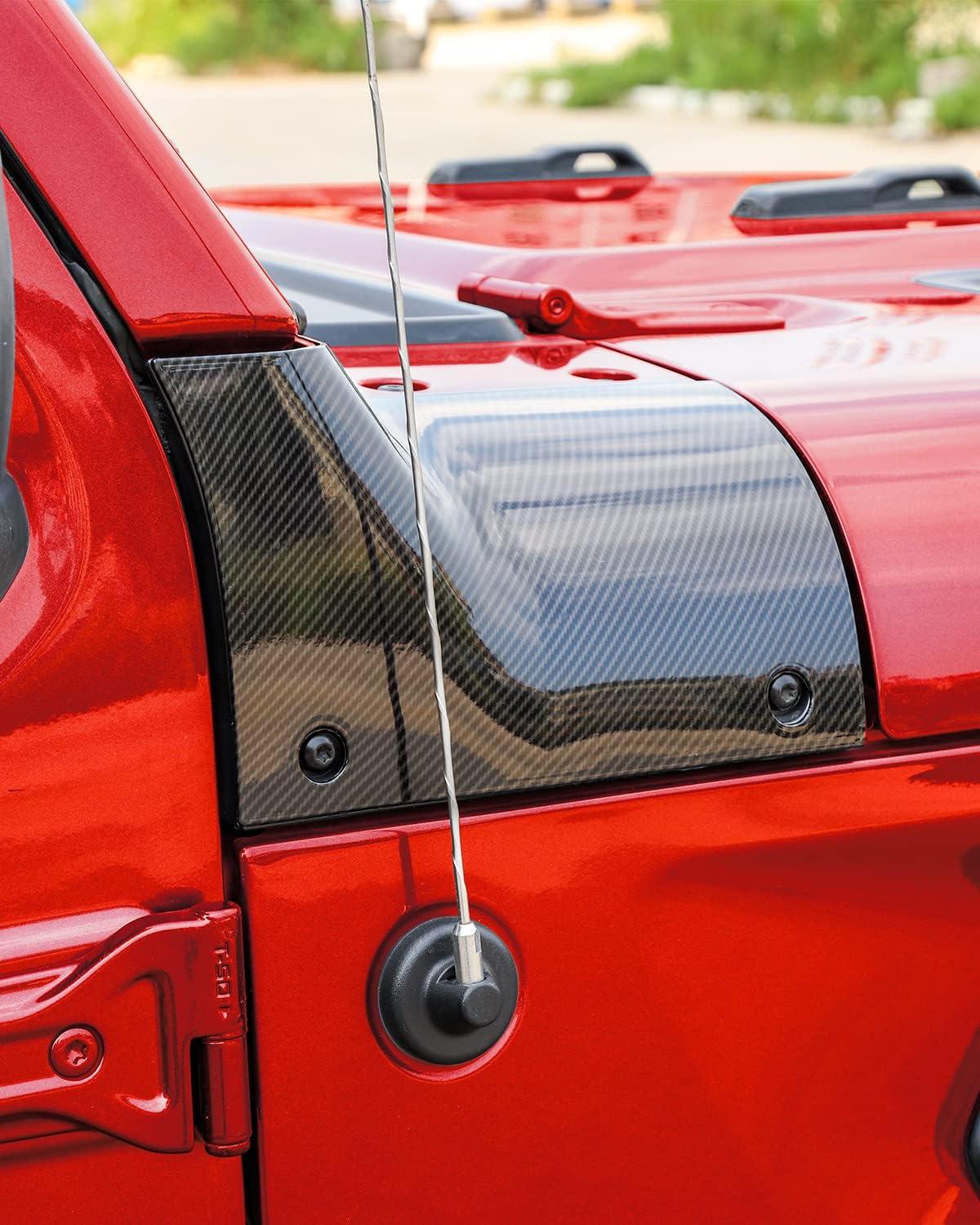 imageSavadicar Cowl Body Armor Outer Cowl Covers Corner Guards for 20182025 Jeep Wrangler JL JLU ampamp Jeep Gladiator JT 24 Door Exterior Accessories Parts Textured Black PairCarbon Fiber