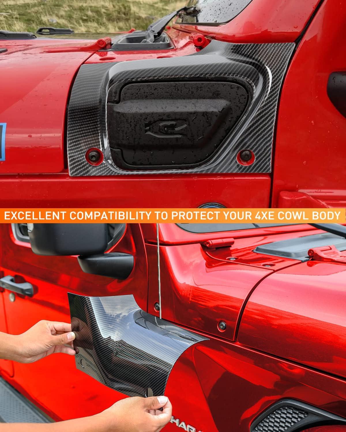 imageSavadicar Cowl Body Armor Outer Cowl Covers Corner Guards for 20182025 Jeep Wrangler JL JLU ampamp Jeep Gladiator JT 24 Door Exterior Accessories Parts Textured Black PairCarbon Fiber