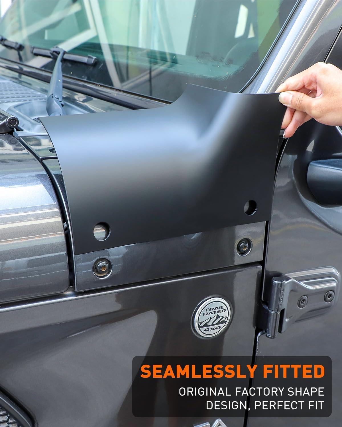 imageSavadicar Cowl Body Armor Outer Cowl Covers Corner Guards for 20182025 Jeep Wrangler JL JLU ampamp Jeep Gladiator JT 24 Door Exterior Accessories Parts Textured Black PairMatte Black