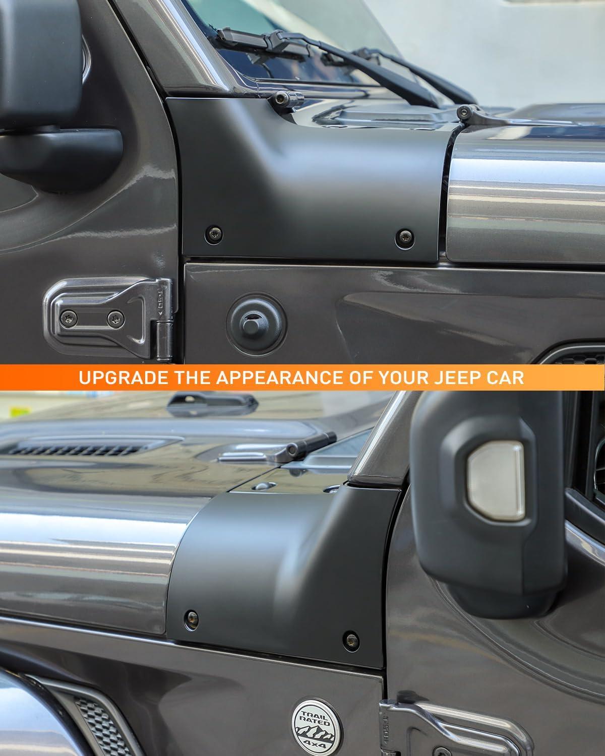 imageSavadicar Cowl Body Armor Outer Cowl Covers Corner Guards for 20182025 Jeep Wrangler JL JLU ampamp Jeep Gladiator JT 24 Door Exterior Accessories Parts Textured Black PairMatte Black