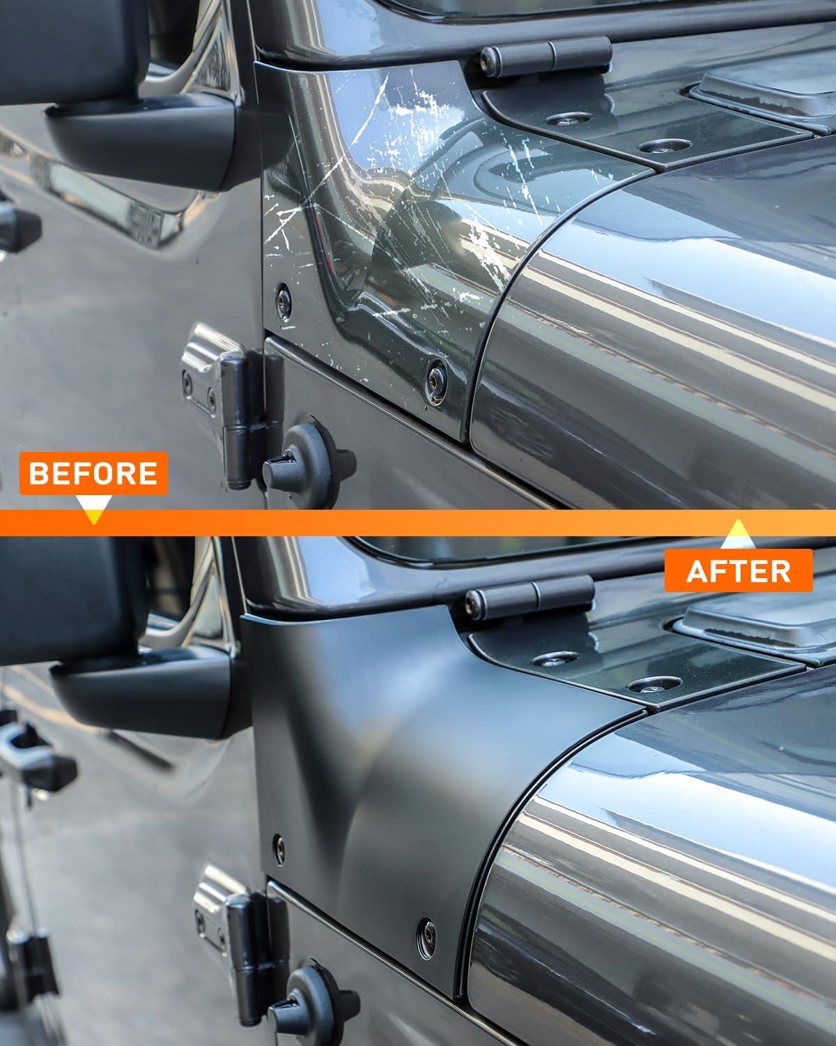 imageSavadicar Cowl Body Armor Outer Cowl Covers Corner Guards for 20182025 Jeep Wrangler JL JLU ampamp Jeep Gladiator JT 24 Door Exterior Accessories Parts Textured Black PairMatte Black