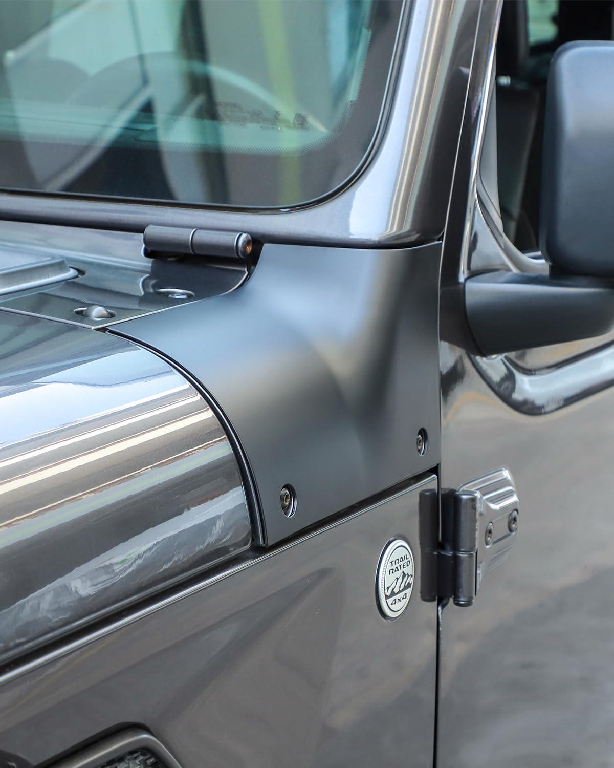 imageSavadicar Cowl Body Armor Outer Cowl Covers Corner Guards for 20182025 Jeep Wrangler JL JLU ampamp Jeep Gladiator JT 24 Door Exterior Accessories Parts Textured Black PairMatte Black