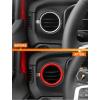 imageSavadicar HVAC Air Vent Trim Covers for 2024 Jeep Wrangler JL ampamp Gladiator JT  Upgrade Your Ride Style with 2 Pcs Aluminum Alloy Dashboard AC Vent Accents Premium Interior Accessories OrangeRed