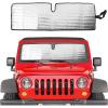 imageSavadicar Windshield Sun Shade for 19972018 Jeep Wrangler TJ JK JKU Sunshades Heat Shield Aluminum Foil Triple Laminate Structure SilverStandard