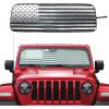imageSavadicar Windshield Sun Shade for 20182025 Jeep Wrangler JL JLU ampamp Gladiator JT Sunshades Heat Shield Aluminum Foil Triple Laminate Structure SilverUSA Flag