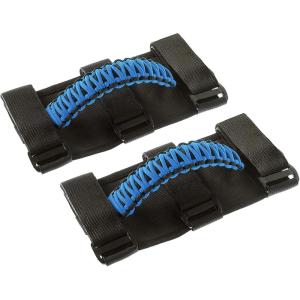 imageSavadicar 4 x Roll Bar Grab Handles Grip Handle for Jeep Wrangler CJ YJ TJ JK JKU JL JLU ampamp Gladiator JT 19552023 Interior Accessories Black ampamp RedBlue