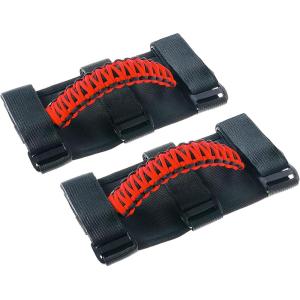 imageSavadicar 4 x Roll Bar Grab Handles Grip Handle for Jeep Wrangler CJ YJ TJ JK JKU JL JLU ampamp Gladiator JT 19552023 Interior Accessories Black ampamp RedRed