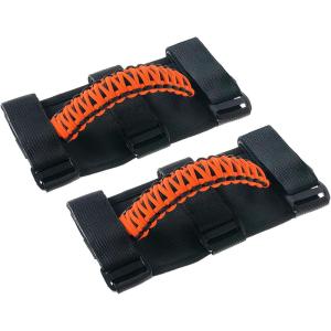 imageSavadicar 4 x Roll Bar Grab Handles Grip Handle for Jeep Wrangler CJ YJ TJ JK JKU JL JLU ampamp Gladiator JT 19552023 Interior Accessories Black ampamp RedOrange