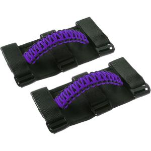imageSavadicar 4 x Roll Bar Grab Handles Grip Handle for Jeep Wrangler CJ YJ TJ JK JKU JL JLU ampamp Gladiator JT 19552023 Interior Accessories Black ampamp RedPurple