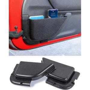 imageSavadicar DP5 Front Door Storage Pockets Without Cup Holder Side Insert Box Organizer for 20112018 Jeep Wrangler JK JKU 24 Door Interior Expansion Accessories Black 2 PCSDP5  No Cup Holder