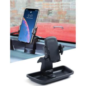 imageSavadicar Dash Phone Mount Easy Clamp Smart Cell Phone Holder for 20112018 Jeep Wrangler JK JKU Interior Accessories Black