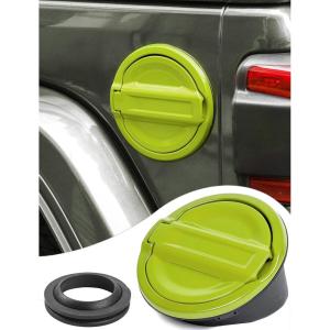 imageSavadicar Gas Cap Cover Fuel Filler Tank Door Compatible with 20182025 Jeep Wrangler JL JLU 4xe 2 and 4 Door ABS  Aluminum Alloy Structure Replacement Accessories BlackLight Green