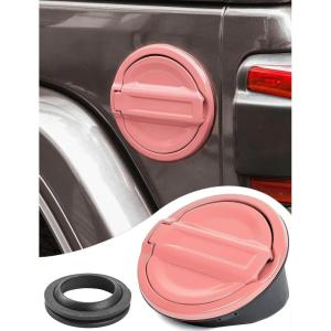 imageSavadicar Gas Cap Cover Fuel Filler Tank Door Compatible with 20182025 Jeep Wrangler JL JLU 4xe 2 and 4 Door ABS  Aluminum Alloy Structure Replacement Accessories BlackPink