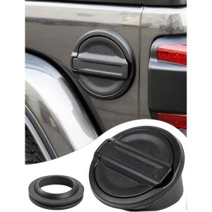 imageSavadicar Gas Cap Cover Fuel Filler Tank Door Compatible with 20182025 Jeep Wrangler JL JLU 4xe 2 and 4 Door ABS  Aluminum Alloy Structure Replacement Accessories BlackBlack