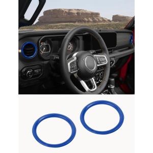 imageSavadicar HVAC Air Vent Trim Covers for 2024 Jeep Wrangler JL ampamp Gladiator JT  Upgrade Your Ride Style with 2 Pcs Aluminum Alloy Dashboard AC Vent Accents Premium Interior Accessories OrangeBlue