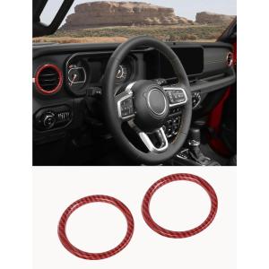 imageSavadicar HVAC Air Vent Trim Covers for 2024 Jeep Wrangler JL ampamp Gladiator JT  Upgrade Your Ride Style with 2 Pcs Aluminum Alloy Dashboard AC Vent Accents Premium Interior Accessories OrangeRed Carbon Fiber
