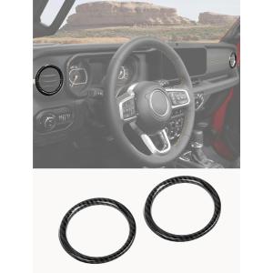 imageSavadicar HVAC Air Vent Trim Covers for 2024 Jeep Wrangler JL ampamp Gladiator JT  Upgrade Your Ride Style with 2 Pcs Aluminum Alloy Dashboard AC Vent Accents Premium Interior Accessories OrangeCarbon Fiber