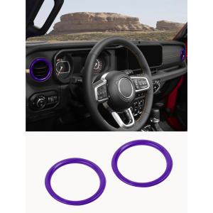imageSavadicar HVAC Air Vent Trim Covers for 2024 Jeep Wrangler JL ampamp Gladiator JT  Upgrade Your Ride Style with 2 Pcs Aluminum Alloy Dashboard AC Vent Accents Premium Interior Accessories OrangePurple