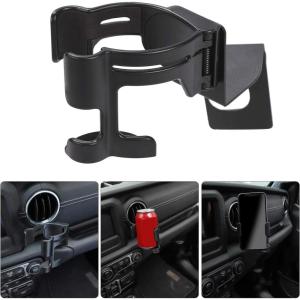 imageSavadicar JL ampamp JT MultiFunction Drink Cup Phone Holder 2 in 1 Bolton Stand Bracket Organizer Cellphone Mount for 20182023 Jeep Wrangler JL JLU 4XE ampamp Gladiator JT Interior Accessories Black