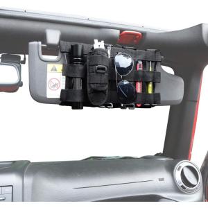 imageSavadicar Tactical Sun Visor Organizer Front Visor Storage Cover for 20072023 Jeep Wrangler JK JL ampamp Gladiator JT Interior Storage Accessories Black 1 PCS