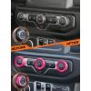 imageSavadicar HVAC Climate Control Panel Knob Trim Kit ampamp Light Control Switch Cover Air Conditioner Knob Aluminum Alloy Ring for 20182025 Jeep Wrangler JL JLU ampamp Gladiator JT Interior AccessoriesOrangePink