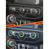 imageSavadicar HVAC Climate Control Panel Knob Trim Kit ampamp Light Control Switch Cover Air Conditioner Knob Aluminum Alloy Ring for 20182025 Jeep Wrangler JL JLU ampamp Gladiator JT Interior AccessoriesOrangeGreen