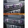 imageSavadicar HVAC Climate Control Panel Knob Trim Kit ampamp Light Control Switch Cover Air Conditioner Knob Aluminum Alloy Ring for 20182025 Jeep Wrangler JL JLU ampamp Gladiator JT Interior AccessoriesOrangePurple