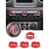 imageSavadicar HVAC Climate Control Panel Knob Trim Kit ampamp Light Control Switch Cover Air Conditioner Knob Aluminum Alloy Ring for 20182025 Jeep Wrangler JL JLU ampamp Gladiator JT Interior AccessoriesOrangeRed