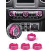 imageSavadicar HVAC Climate Control Panel Knob Trim Kit ampamp Light Control Switch Cover Air Conditioner Knob Aluminum Alloy Ring for 20182025 Jeep Wrangler JL JLU ampamp Gladiator JT Interior AccessoriesOrangePink
