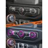 imageSavadicar HVAC Climate Control Panel Knob Trim Kit ampamp Light Control Switch Cover Air Conditioner Knob Aluminum Alloy Ring for 20182025 Jeep Wrangler JL JLU ampamp Gladiator JT Interior AccessoriesOrangePurple