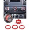 imageSavadicar HVAC Climate Control Panel Knob Trim Kit ampamp Light Control Switch Cover Air Conditioner Knob Aluminum Alloy Ring for 20182025 Jeep Wrangler JL JLU ampamp Gladiator JT Interior AccessoriesOrangeRed