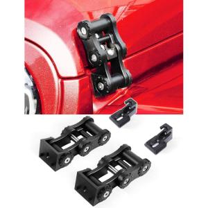 imageSavadicar Chain Hood Latch Aluminum Hood Catch Kit for 20072025 Jeep Wrangler JK JL 4xe ampamp Gladiator JT Hood Lock Replacement Accessories Black 2 PCsBlack