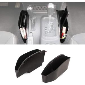imageSavadicar GearTray Gear Shifter Console Side Storage Box Auto Transmission Organizer Tray for 20112018 Jeep Wrangler JK JKU Interior Accessories Black 2PCS