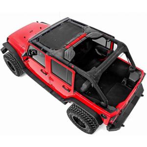 imageSavadicar Mesh Shade Top Roof Sunshade Cover for 20072018 Jeep Wrangler JK JKU UV Protection ampamp Heat Reduction for Enhanced Comfort on The Road Durable Polyester American Flag BlackNo Pattern