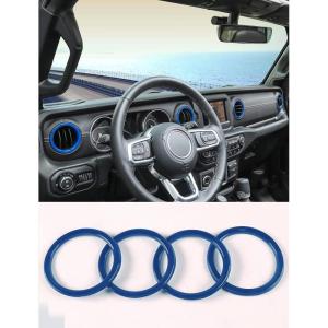 imageSavadicar Orange Interior Accessories  AC Air Vent Trim Ring Cover for 20182023 Jeep Wrangler JL JLU 4XE ampamp Gladiator JT  Solid Color Interior Decor Upgrade Option 4PieceBlue