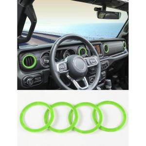 imageSavadicar Orange Interior Accessories  AC Air Vent Trim Ring Cover for 20182023 Jeep Wrangler JL JLU 4XE ampamp Gladiator JT  Solid Color Interior Decor Upgrade Option 4PieceLight Green