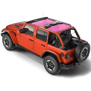 imageSavadicar Sunshade Top Mesh Sun Shade Cover UV Bikini Screen Blocker Compatible with 20182023 Jeep Wrangler JL JLU 4XE 4 Door Front and Rear 2 Piece BlackPink