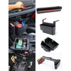 imageSavadicar 4 Pack Interior Storage Organizer Kits for 2024 2025 Jeep Wrangler JL JLU 4XE ampamp Gladiator JT Maximize Incar Storage Space with ABS Container Accessories in Black