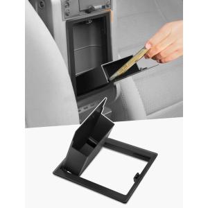 imageSavadicar OneTouch Hidden Storage Organizer Compatible with 20072010 Jeep Wrangler JK JKU Center Console Concealed Box for Secret Extra Space Interior Armrest Accessories BlackWrangler JK 20072010