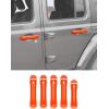imageSavadicar 5Piece Red Door Handle Cover Trim Set for Jeep Wrangler JL JLU 4xe ampamp Gladiator JT 2018Present  Exterior Handle Cap Accent AccessoriesOrange