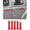 imageSavadicar 5Piece Red Door Handle Cover Trim Set for Jeep Wrangler JL JLU 4xe ampamp Gladiator JT 2018Present  Exterior Handle Cap Accent AccessoriesRed