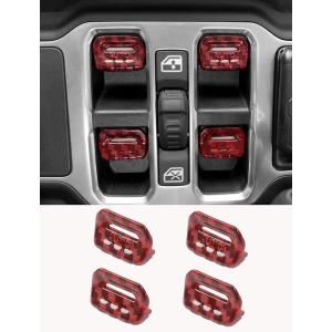 imageSavadicar Purple Interior Accessories  Window Control Switch Trim Set for 2018Present Jeep Wrangler JL JLU 4XE ampamp Gladiator JT  Solid Color Interior Decor Upgrade Option 4PieceRed Carbon Fiber
