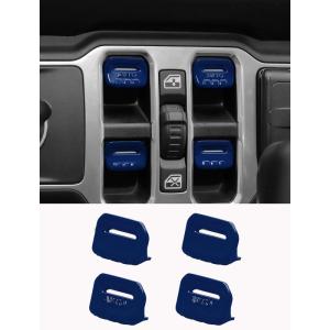 imageSavadicar Purple Interior Accessories  Window Control Switch Trim Set for 2018Present Jeep Wrangler JL JLU 4XE ampamp Gladiator JT  Solid Color Interior Decor Upgrade Option 4PieceBlue