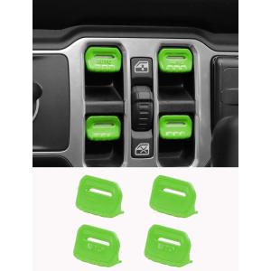 imageSavadicar Purple Interior Accessories  Window Control Switch Trim Set for 2018Present Jeep Wrangler JL JLU 4XE ampamp Gladiator JT  Solid Color Interior Decor Upgrade Option 4PieceGreen