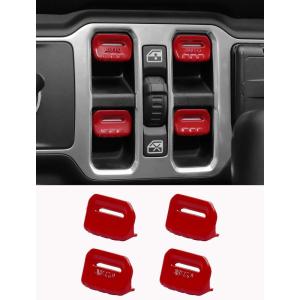 imageSavadicar Purple Interior Accessories  Window Control Switch Trim Set for 2018Present Jeep Wrangler JL JLU 4XE ampamp Gladiator JT  Solid Color Interior Decor Upgrade Option 4PieceRed