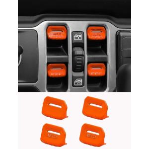 imageSavadicar Purple Interior Accessories  Window Control Switch Trim Set for 2018Present Jeep Wrangler JL JLU 4XE ampamp Gladiator JT  Solid Color Interior Decor Upgrade Option 4PieceOrange