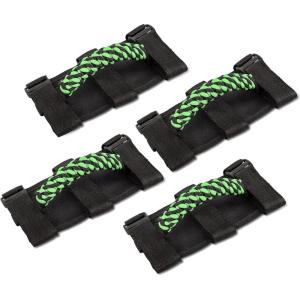 imageSavadicar 4 x Roll Bar Grab Handles Circular Weave Grip Handle Compatible with 19552023 Jeep Wrangler CJ YJ TJ JK JKU JL JLU ampamp Gladiator JT Interior Accessories Blue 4PCsGreen