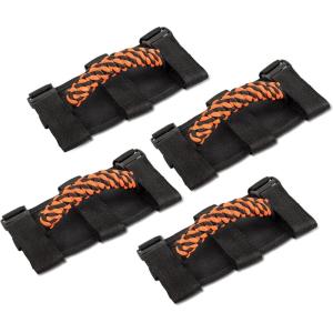 imageSavadicar 4 x Roll Bar Grab Handles Circular Weave Grip Handle Compatible with 19552023 Jeep Wrangler CJ YJ TJ JK JKU JL JLU ampamp Gladiator JT Interior Accessories Blue 4PCsOrange