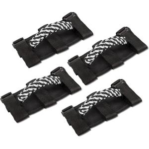 imageSavadicar 4 x Roll Bar Grab Handles Circular Weave Grip Handle Compatible with 19552023 Jeep Wrangler CJ YJ TJ JK JKU JL JLU ampamp Gladiator JT Interior Accessories Blue 4PCsWhite