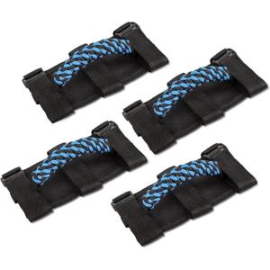 imageSavadicar 4 x Roll Bar Grab Handles Circular Weave Grip Handle Compatible with 19552023 Jeep Wrangler CJ YJ TJ JK JKU JL JLU ampamp Gladiator JT Interior Accessories Blue 4PCsBlue